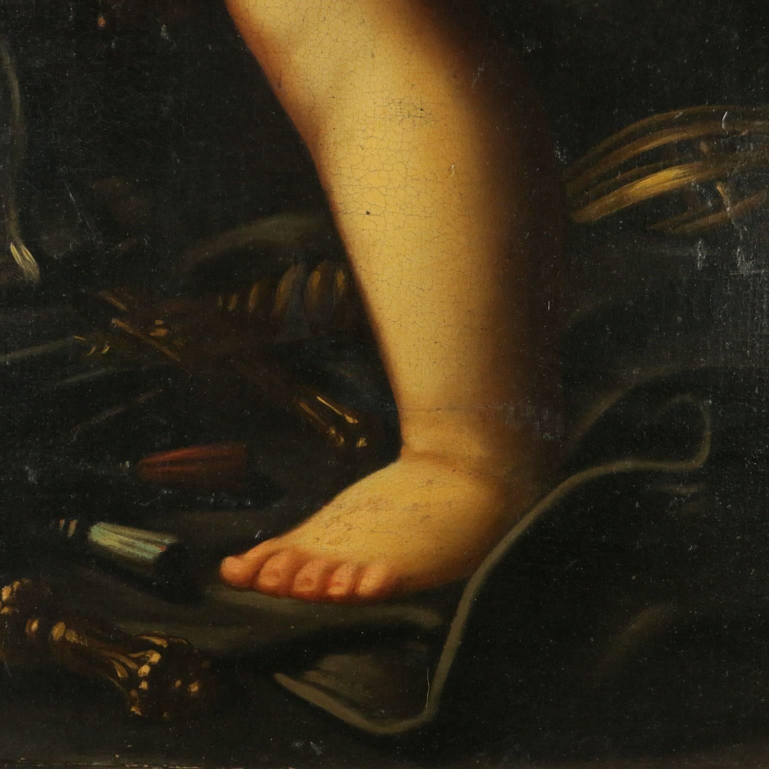 Setting by Marcantonio Franceschini Cupid Oil on Canvas End 1600 - Early 1700 2
