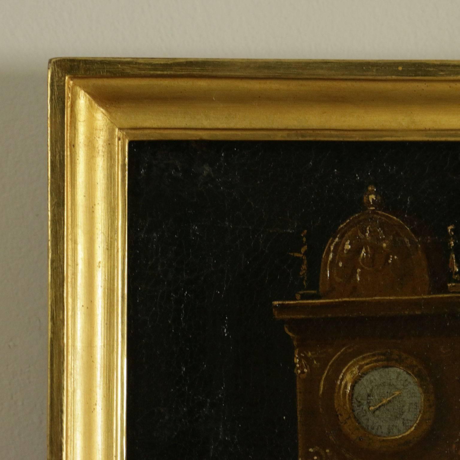 Still Life with Carpet Fabrics Clock and Musical Instruments Francesco Fieravino 8