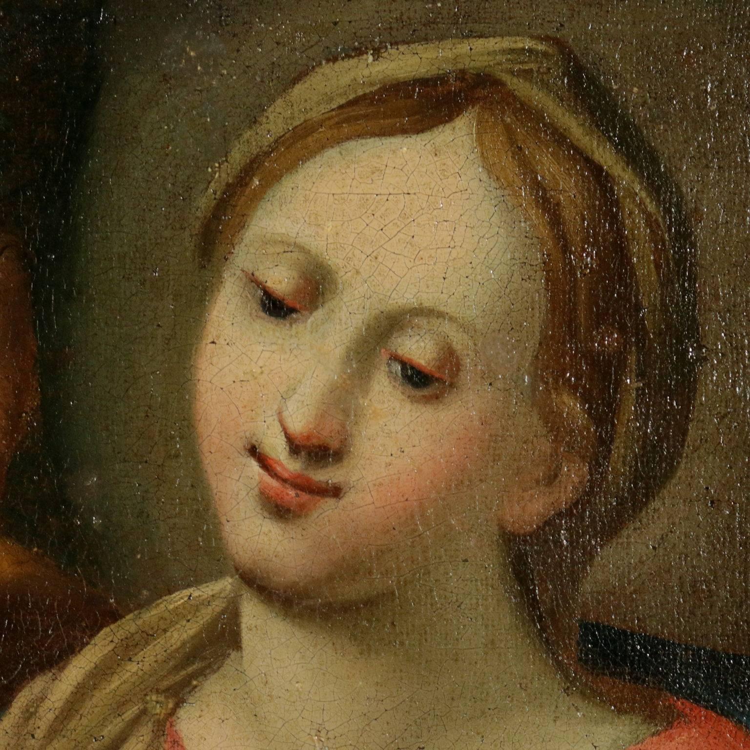 Madonna with Child and St. Joseph Italian School Oil on Canvas 18th Century 1