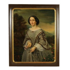 Portrait of a Dame Oil on Canvas Restored Relined Mid 1800