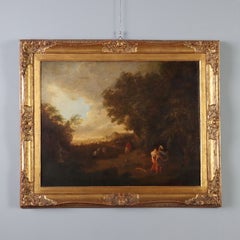 Painting: "Landscape with Figures," oil on canvas, mid-1700s