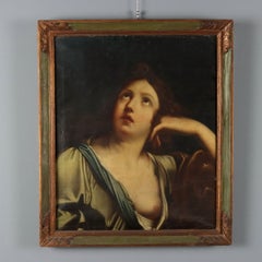 Dipinto Volto di Santa in Estasi olio su tela inizi 800