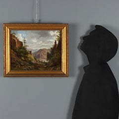 Gemälde von Ernst Gustav Doerell: Berglandschaft, 19. Jahrhundert, Öl auf Leinwand.