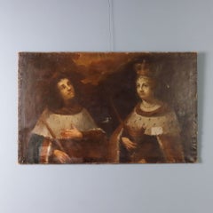 Painting: Portraits of the Queen and the Prince. Oil on canvas. Late 17th century