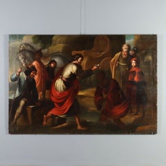 Tableau « Le baptême de l'eunuque », huile sur toile. XVIIe siècle