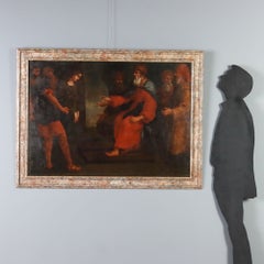 Biblical Scene Painting, Oil on Canvas. XVIIth century.