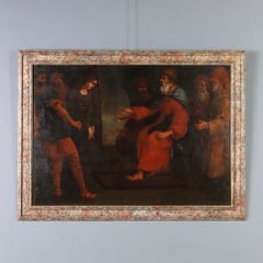 Biblical Scene Painting, Oil on Canvas. XVIIth century.