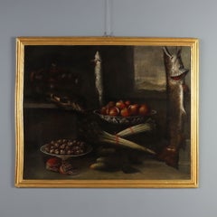 Still Life Painting with Fish, Snails, Mushrooms, and Other Vegetables, late 17th century