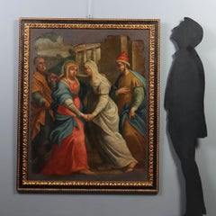Dipinto La Visitazione Olio su tela. Scuola nord - italiana di fine '600