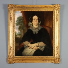 Cuadro «Retrato de una dama», óleo sobre lienzo. Escuela inglesa del siglo XIX.