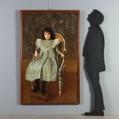 Retrato de una niña. Cuadro de Giovanni Galfrè, óleo sobre lienzo, siglo XX