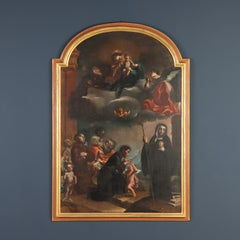 Cuadro «La Virgen con el Niño, adorados por los santos», óleo sobre lienzo. Siglo XVII.