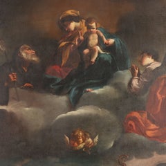 Cuadro «La Virgen con el Niño, adorados por los santos», óleo sobre lienzo. Siglo XVII.