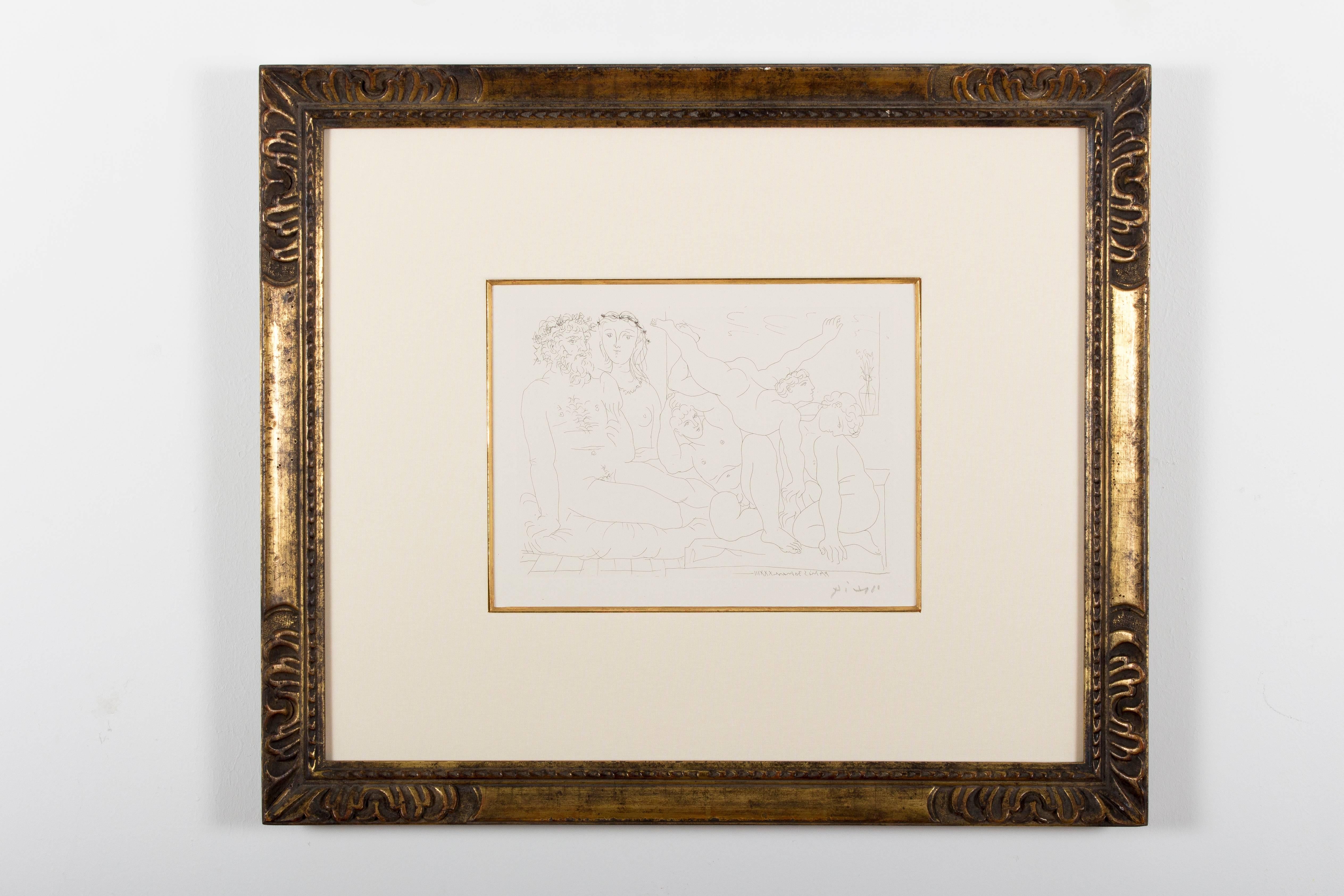 Picasso, Suite Vollard, Sculptor and Modell with a Group of Athletes - Print by Pablo Picasso
