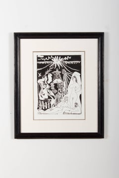 Picasso, Suite 347, Reclining Man with Two Women for Gallery Louise Leiris, 1969