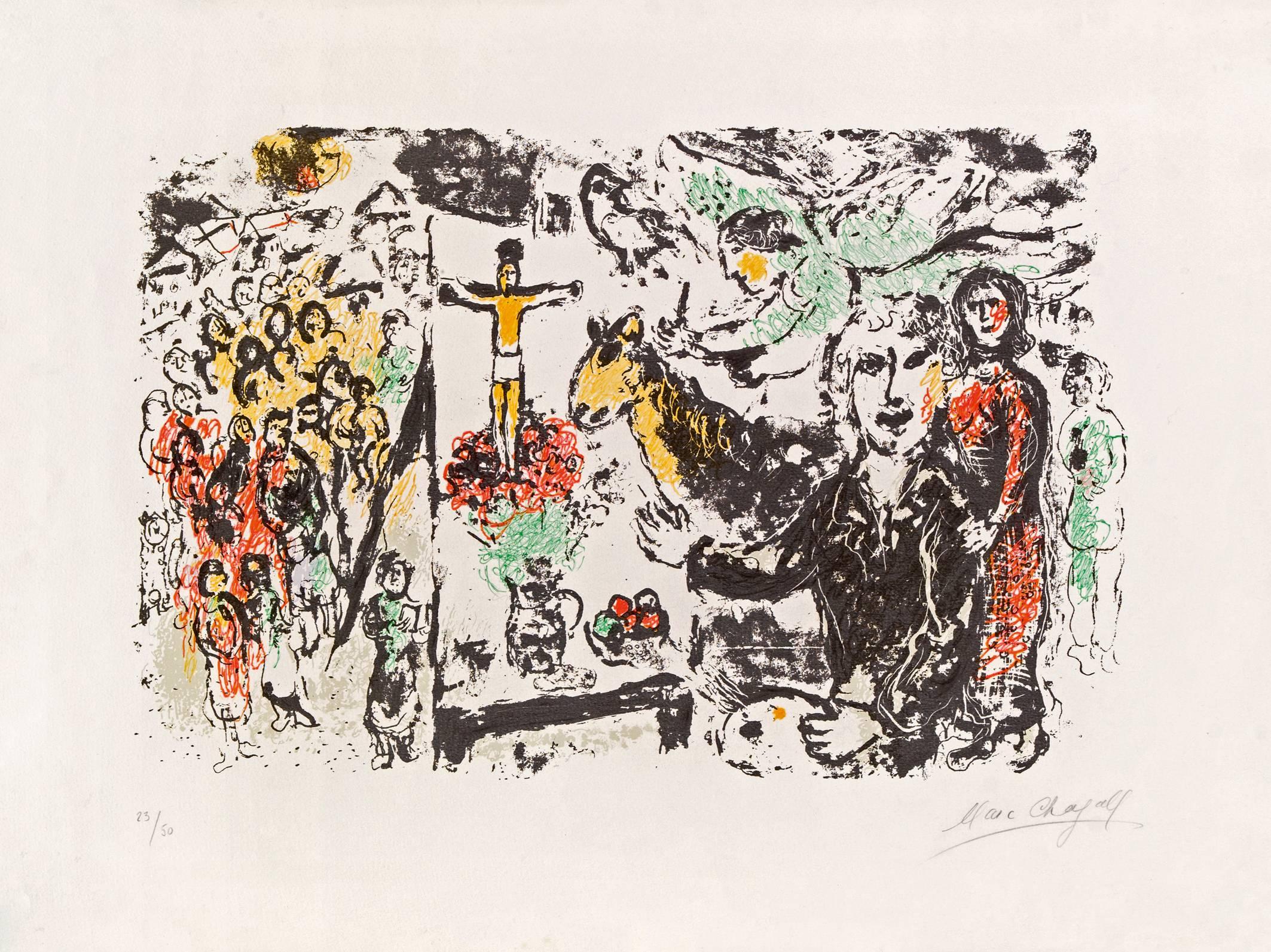 Marc Chagall Print - L'Artiste et Thèmes Bibliques, 1974