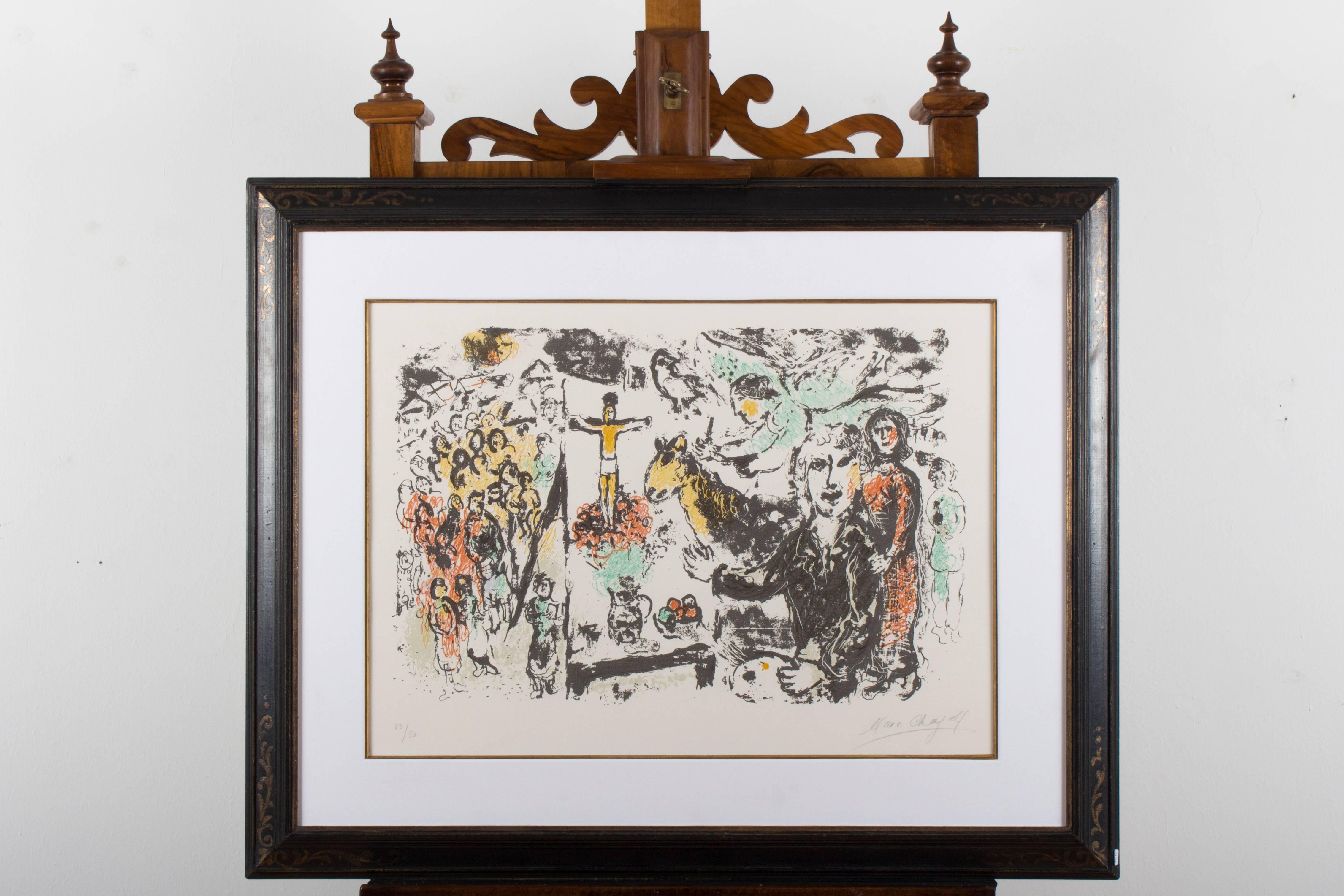 L'Artiste et Thèmes Bibliques, 1974 - Beige Print by Marc Chagall