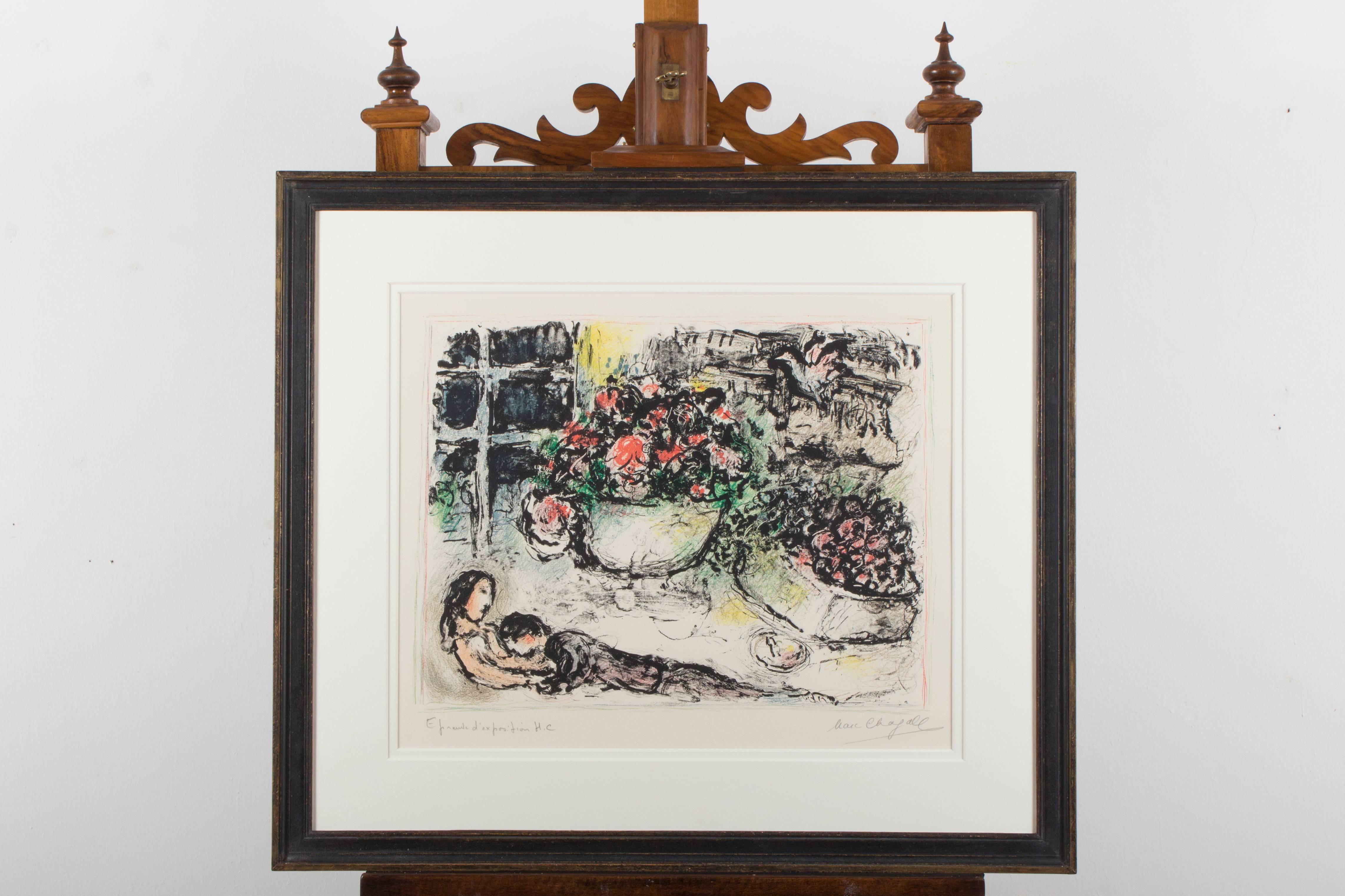 Marc Chagall, La Table Fleurie, Paris, 1973 For Sale 4