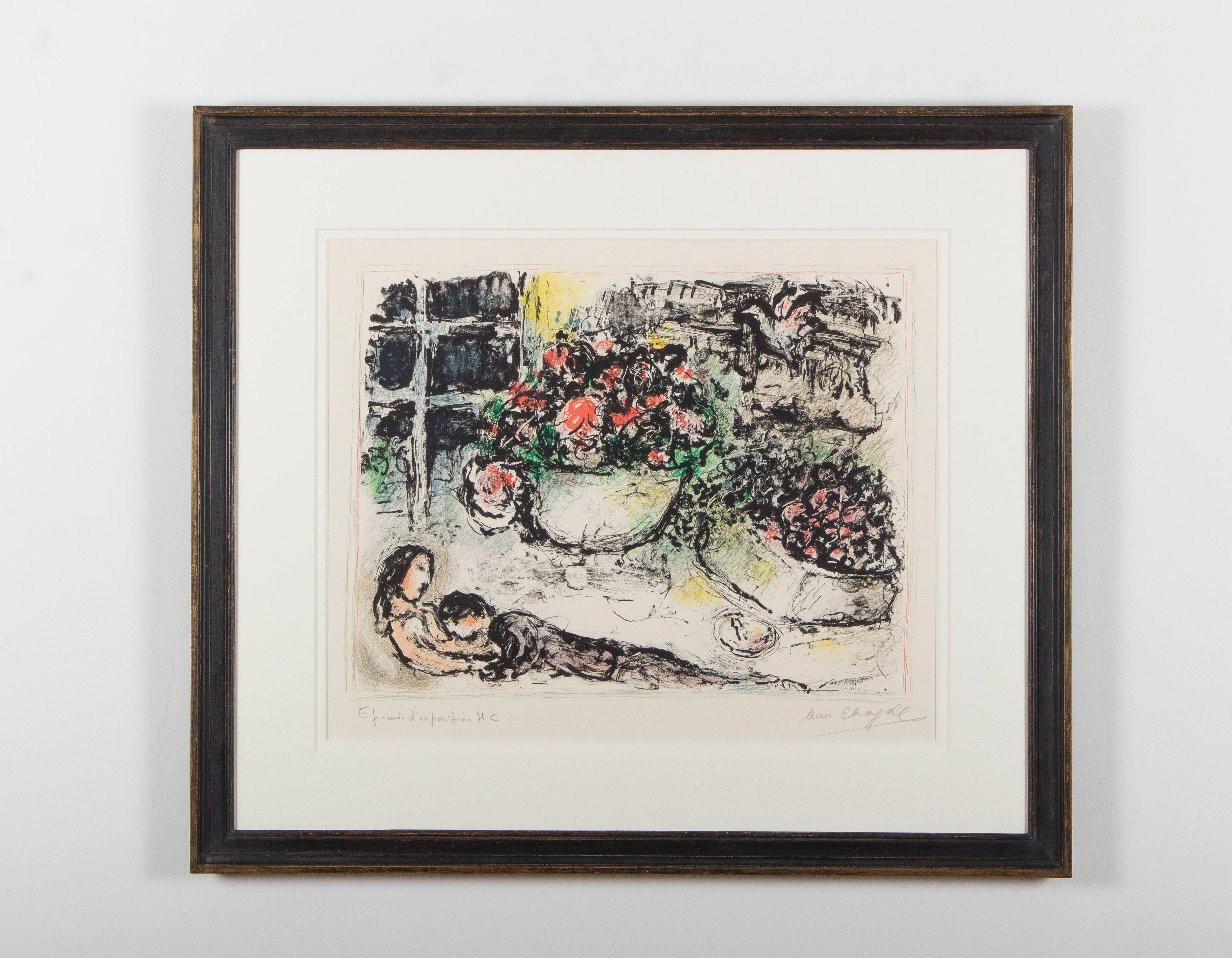 Marc Chagall, La Table Fleurie, Paris, 1973 For Sale 1