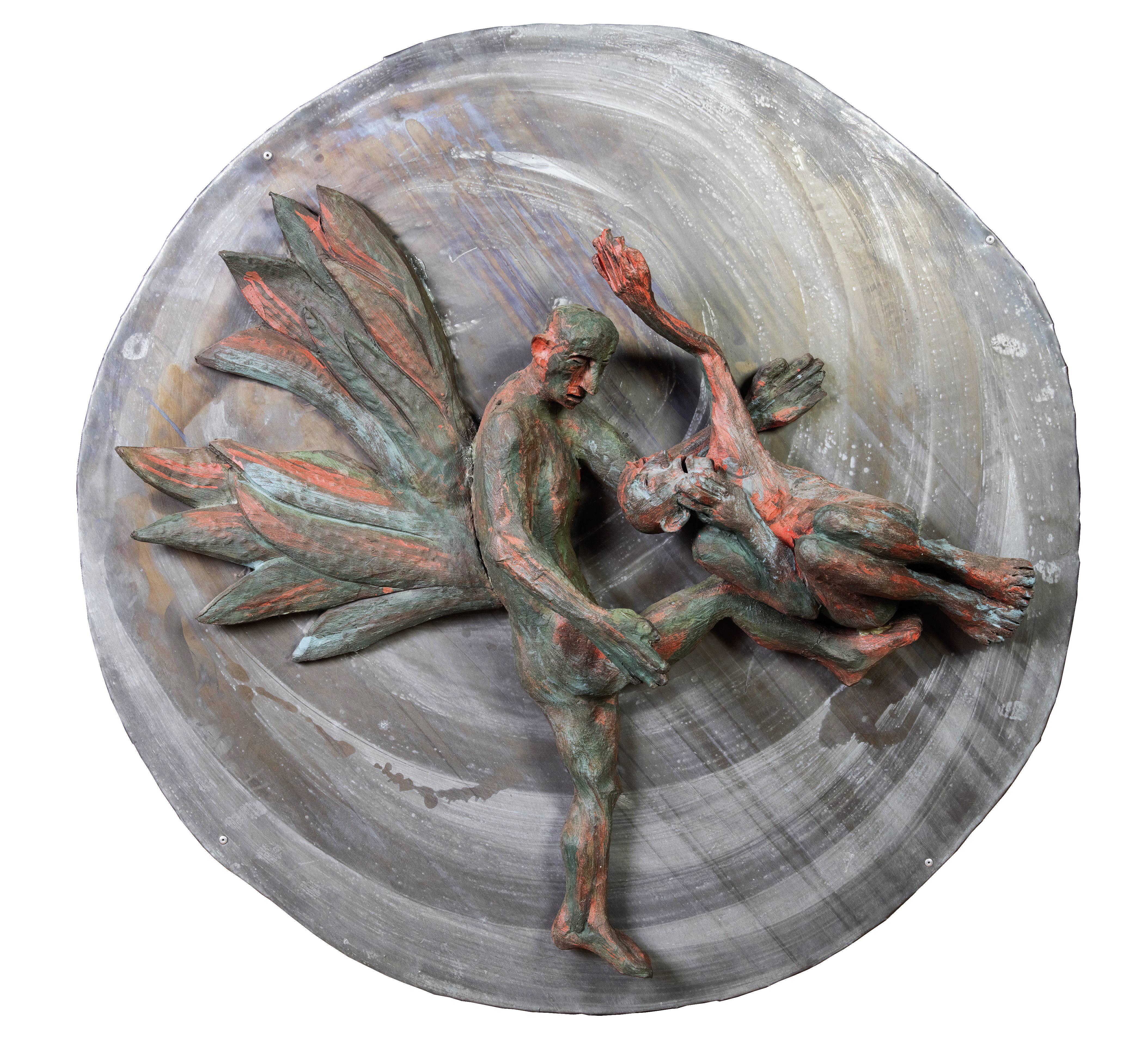 Aurel Vlad Figurative Sculpture - Jacob fighting the Angel II