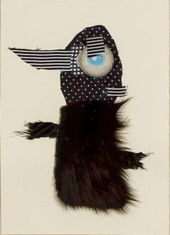 One eyed man - Collage, Synthetic Fur, Black