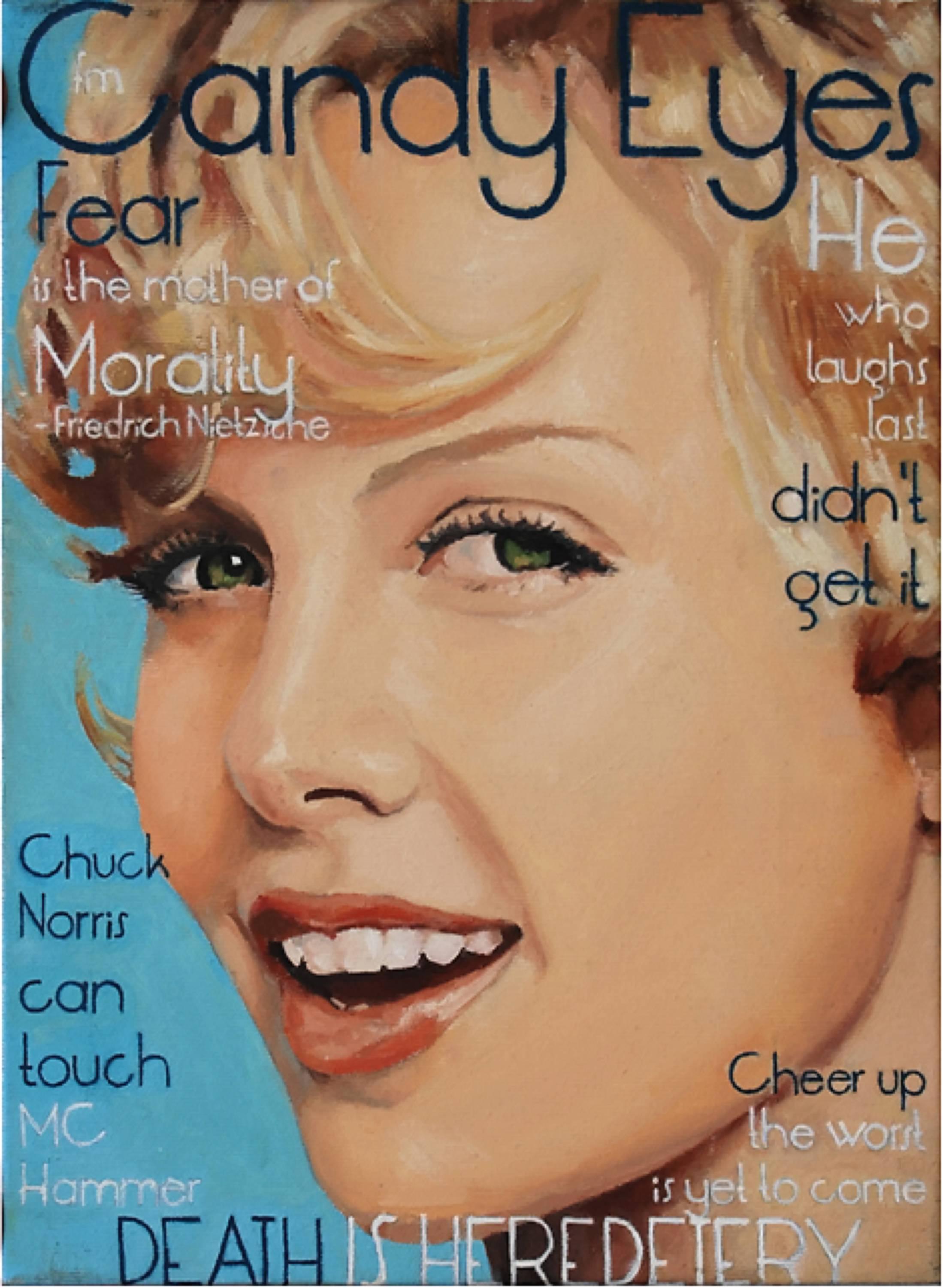 Candy Eyes, Ausgabe #5 – 21. Jahrhundert, Figuratives Gemälde, Frau, Porträt, Blonde