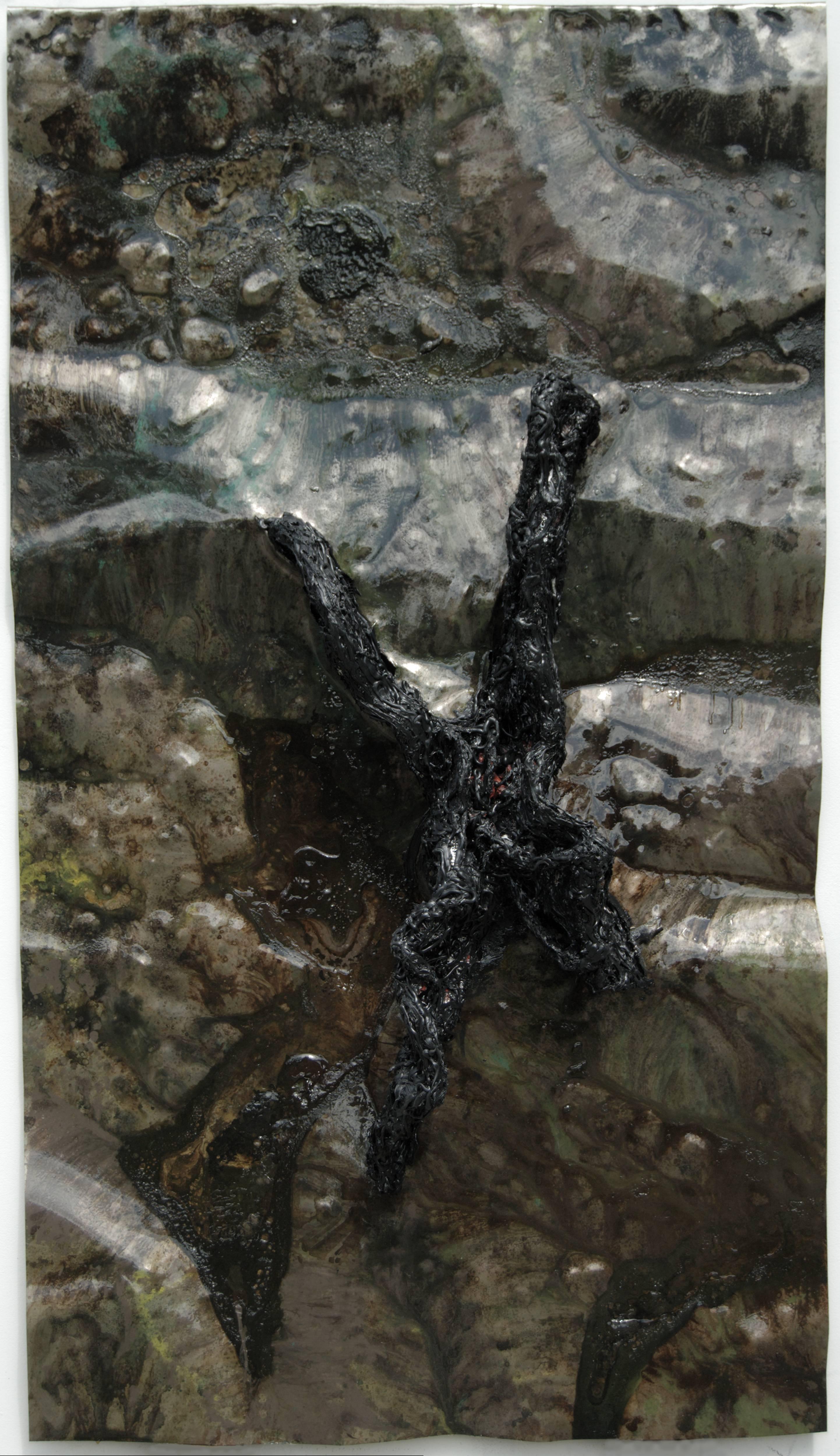 Senza titolo 05 - Contemporaneo, Astratto, Organico, Nero, Monocromatico, Grezzo