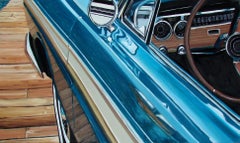 Glimmer. Saint Tropez. 1988 - Contemporary, Car, Oldtimer, Blue, Figurative