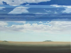 Chroma sky (Blue key) 12 - Contemporary, Landschaft, Hellblau, Pastell, Wolken