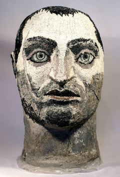 Pagano cristiano - 21° secolo, Scultura, Uomo, Ritratto, Grigio, Figurativo