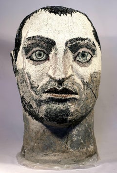 Pagan Christian - 21st Century, Sculpture, Male, Portrait, Gray, Figurative