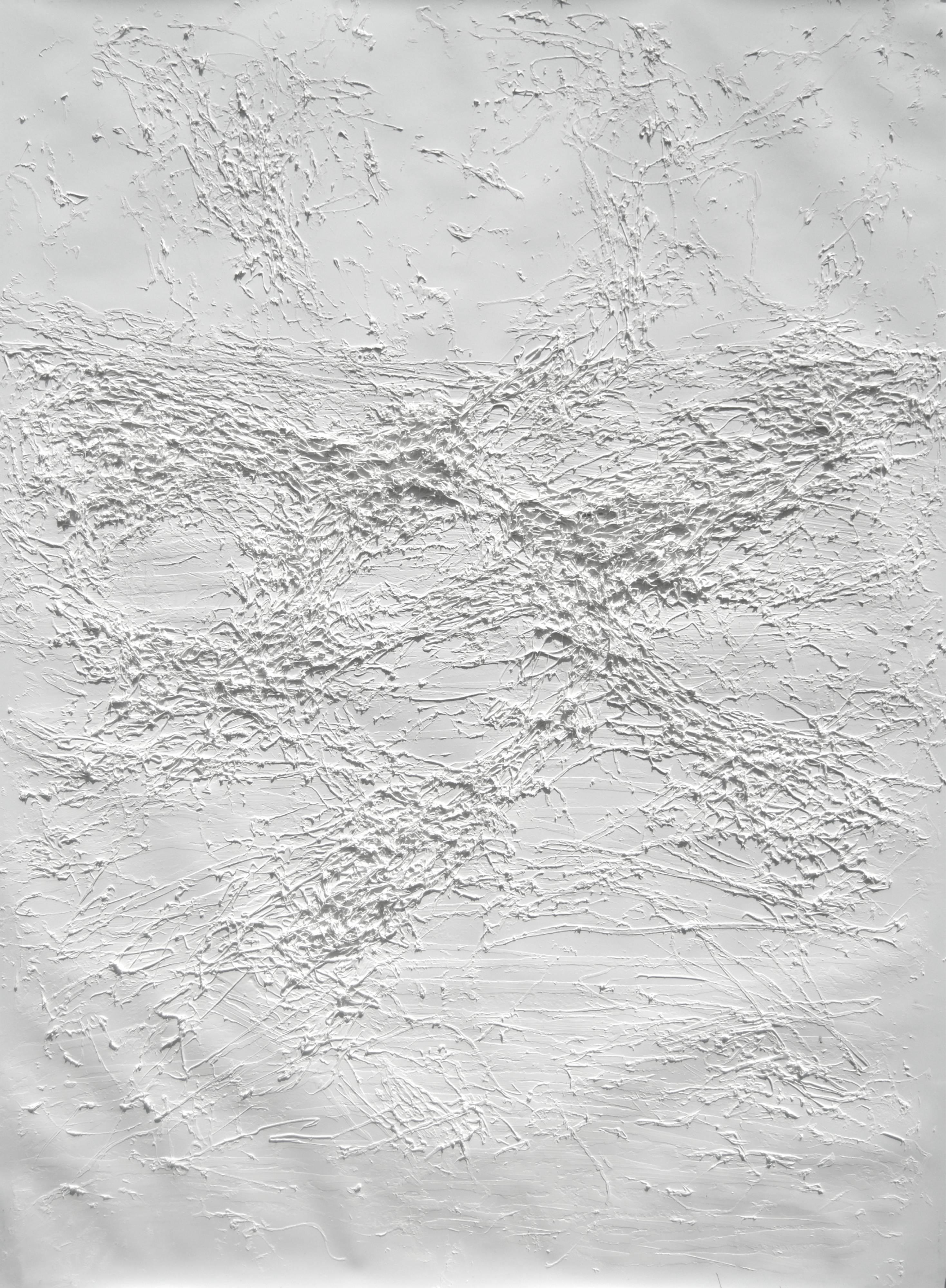 Zsolt Berszán Landscape Art - Untitled - Paper, White, Abstract, 21st Contemporary, Minimalist