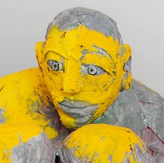 Ulysses - Contemporain, Sculpture, Figuratif, Jaune, Gris, Homme, Hero