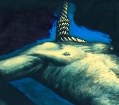 Homenaje a Judas XXXI - Arte Contemporáneo, Pintura Figurativa, Azul, Humanidad