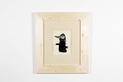 Uomo con un occhio solo - Collage, Pelliccia sintetica, Nero