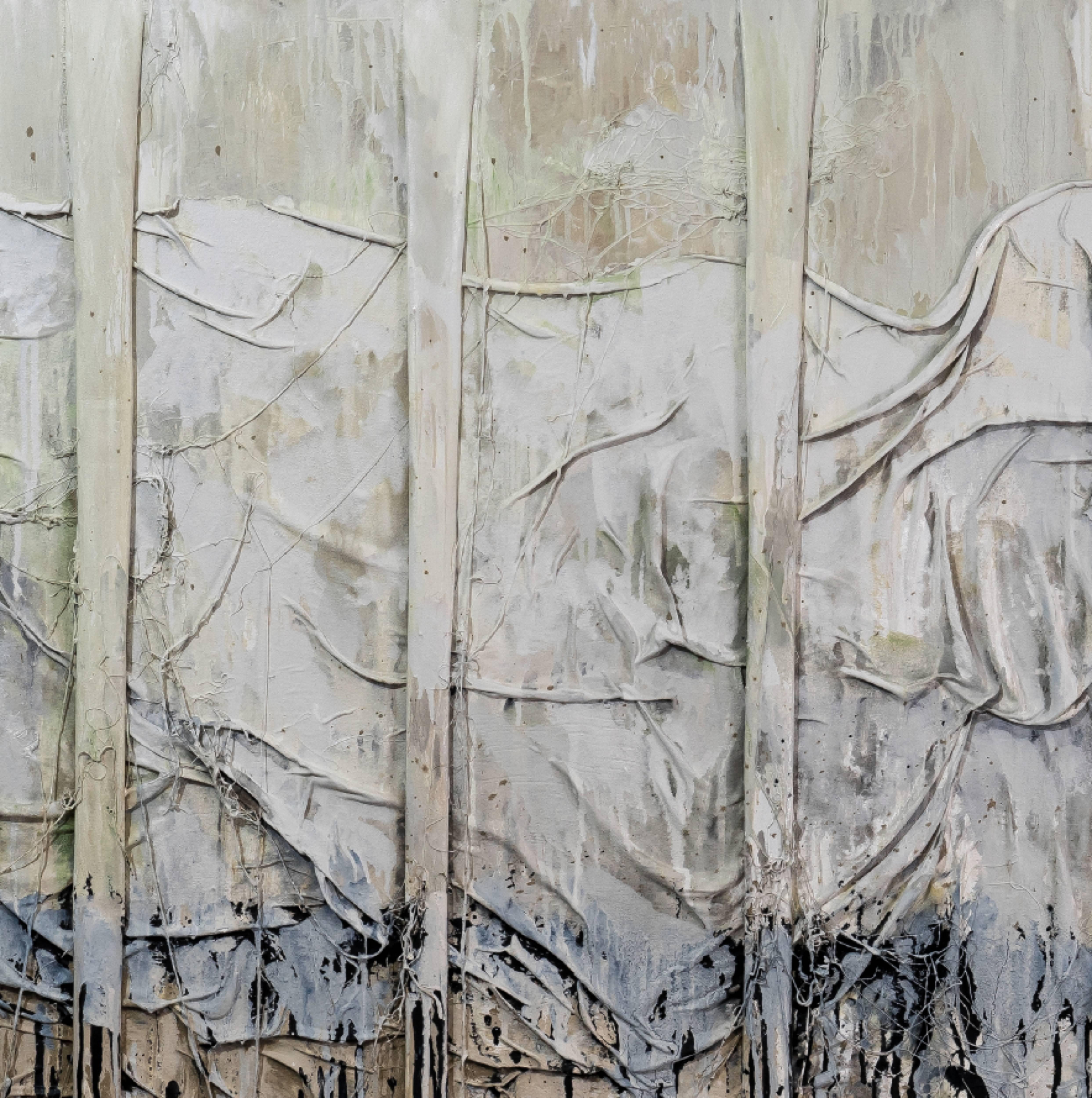 Trofeo della civiltà - Pittura astratta, 21° secolo, Colore beige, Pittura ad olio - Painting di MASCH (Manfred Schulzke)