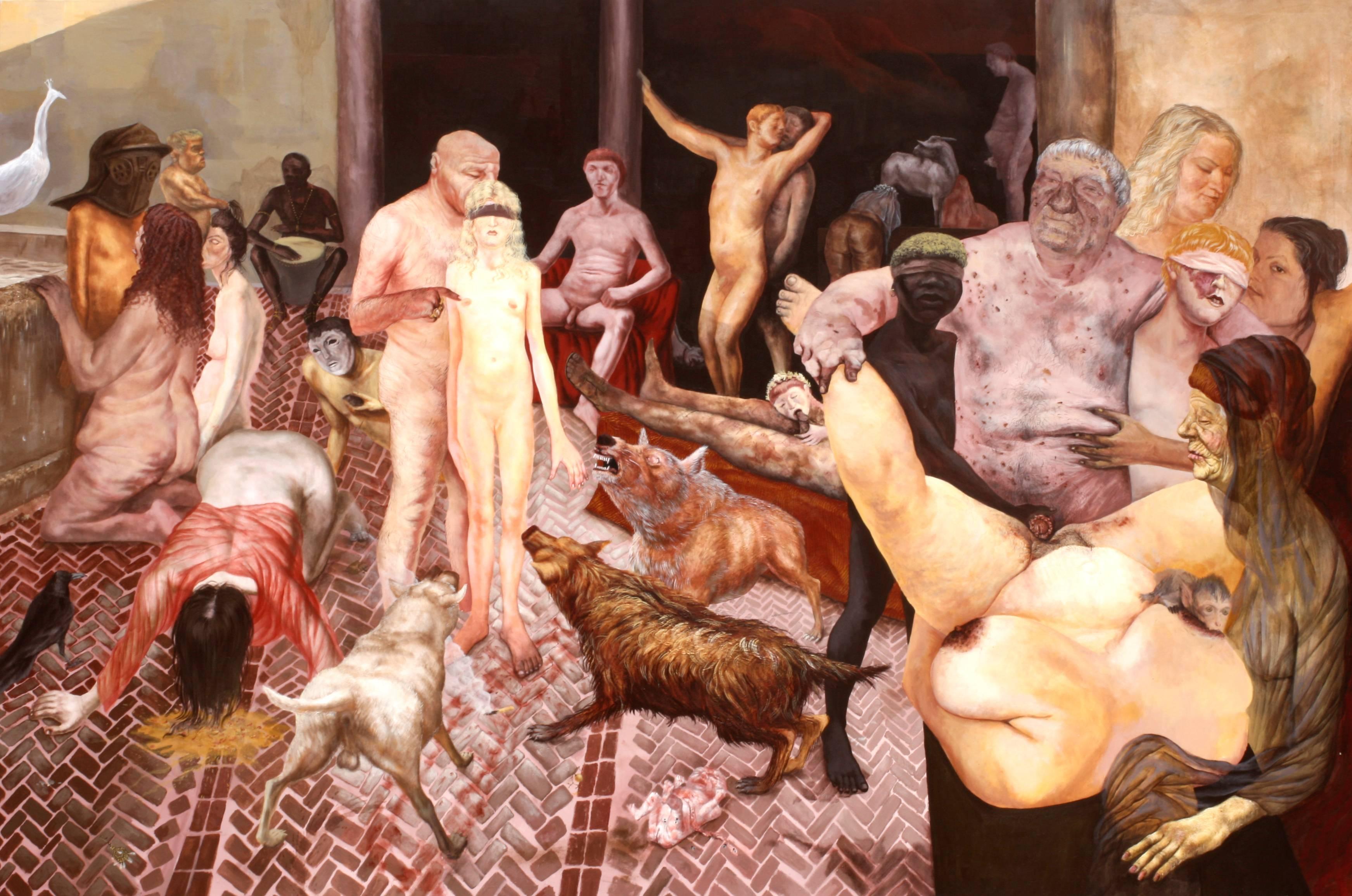 Alexandru Rădvan Nude Painting - Cancer - 21st Century, Acrylic Painting, Deviant, Expressionist, Transgressive