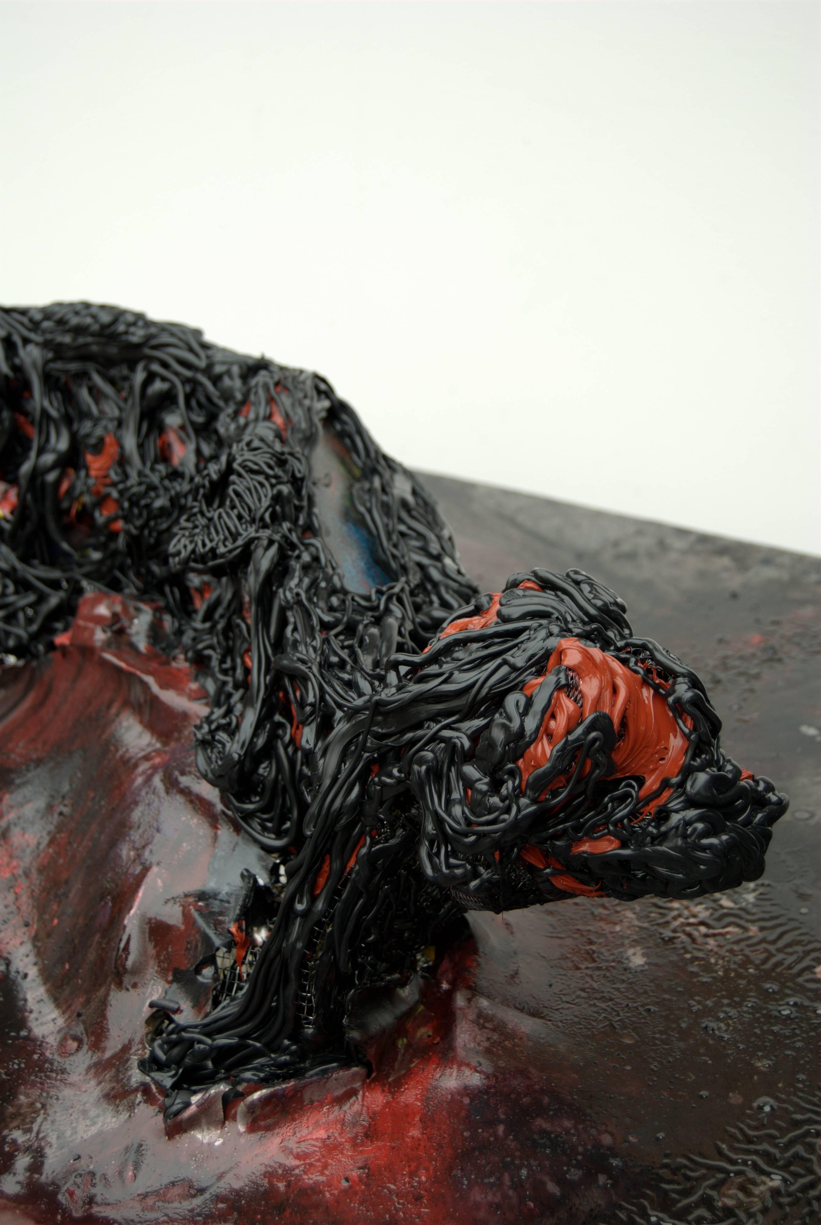 Untitled 06 - 21st Century, Sculpture, Installation Art, Organic, Black, Metal For Sale 1