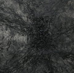 Ohne Titel - 21. Jahrhundert, Schwarz, Monochrom, Abstrakte Zeichnung, Organisch, Tactile