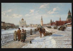 La Moscowa à Moscou, sous la Neige