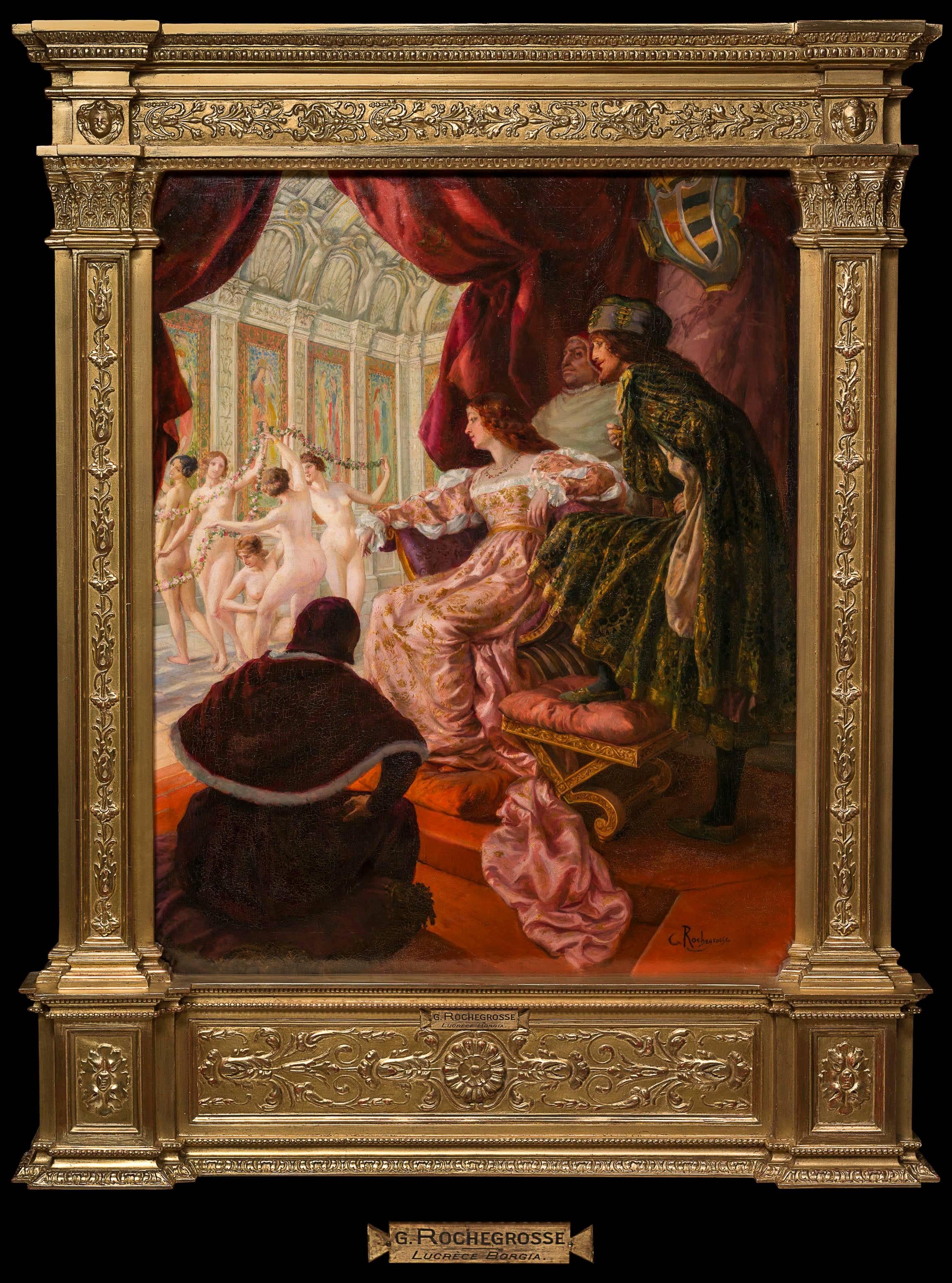 Georges Antoine Rochegrosse Interior Painting – Lucrce Borgia 