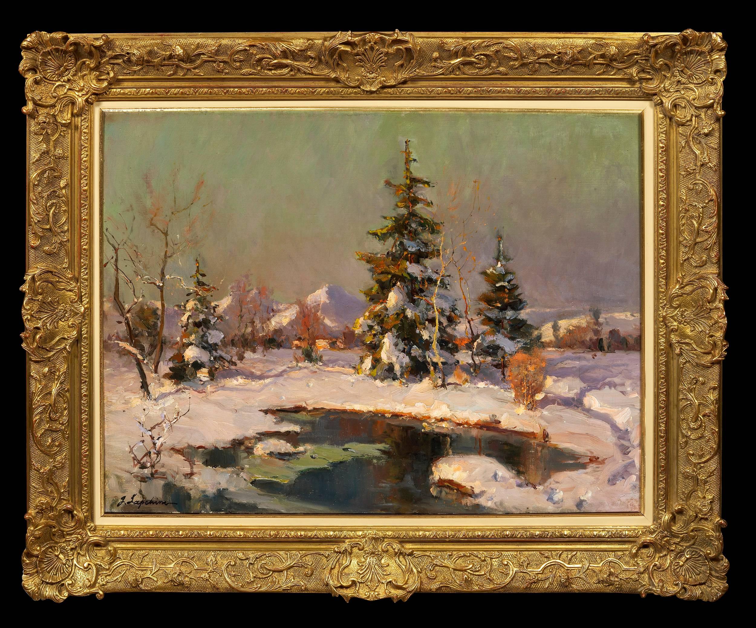 Georges Lapchine Landscape Painting - Matin d'Hiver en Russie 