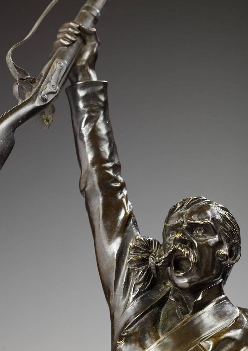 Vive l'Empereur - Sculpture by Charles Edouard Richefeu