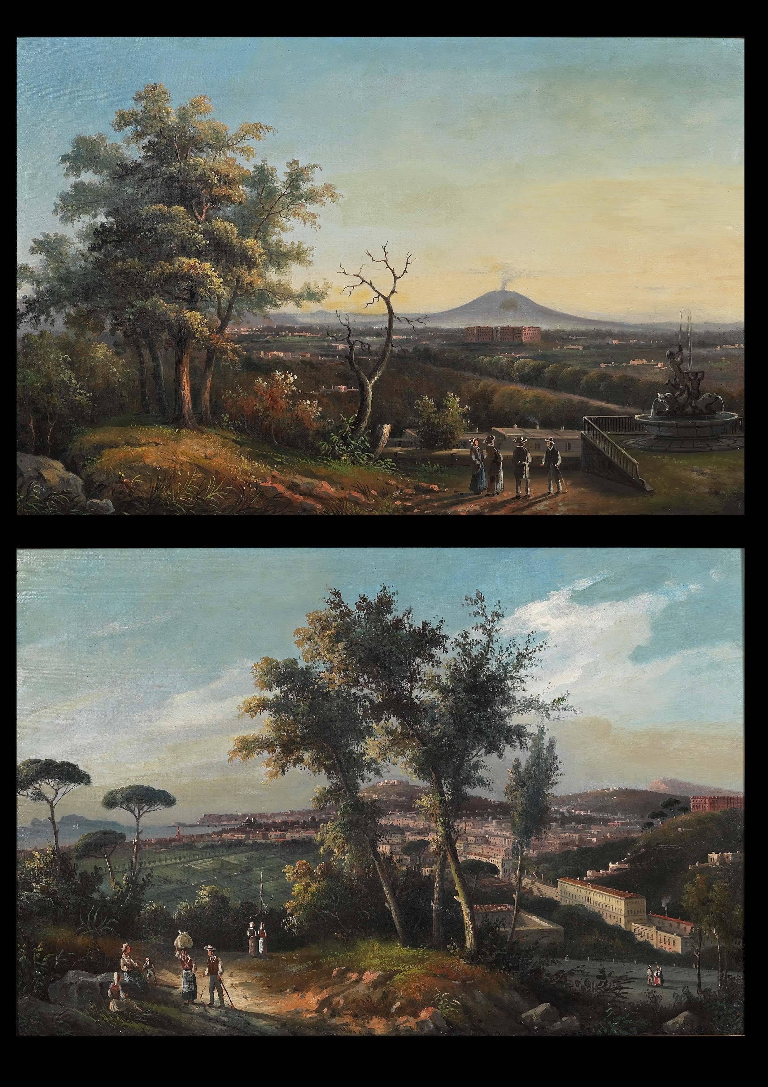 Unknown Landscape Painting - Vues de Naples 