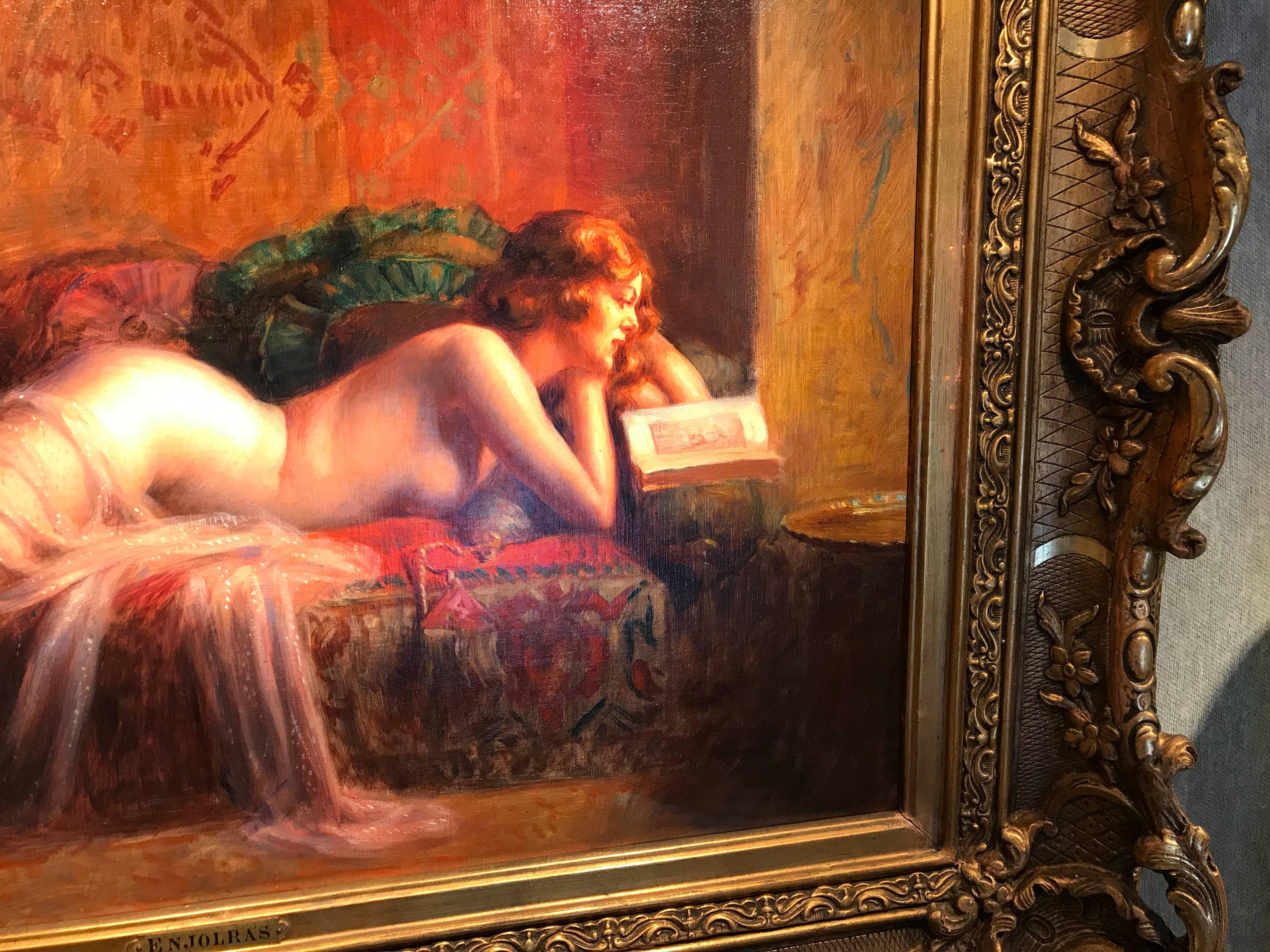 La Lecture - Painting by Delphin Enjolras
