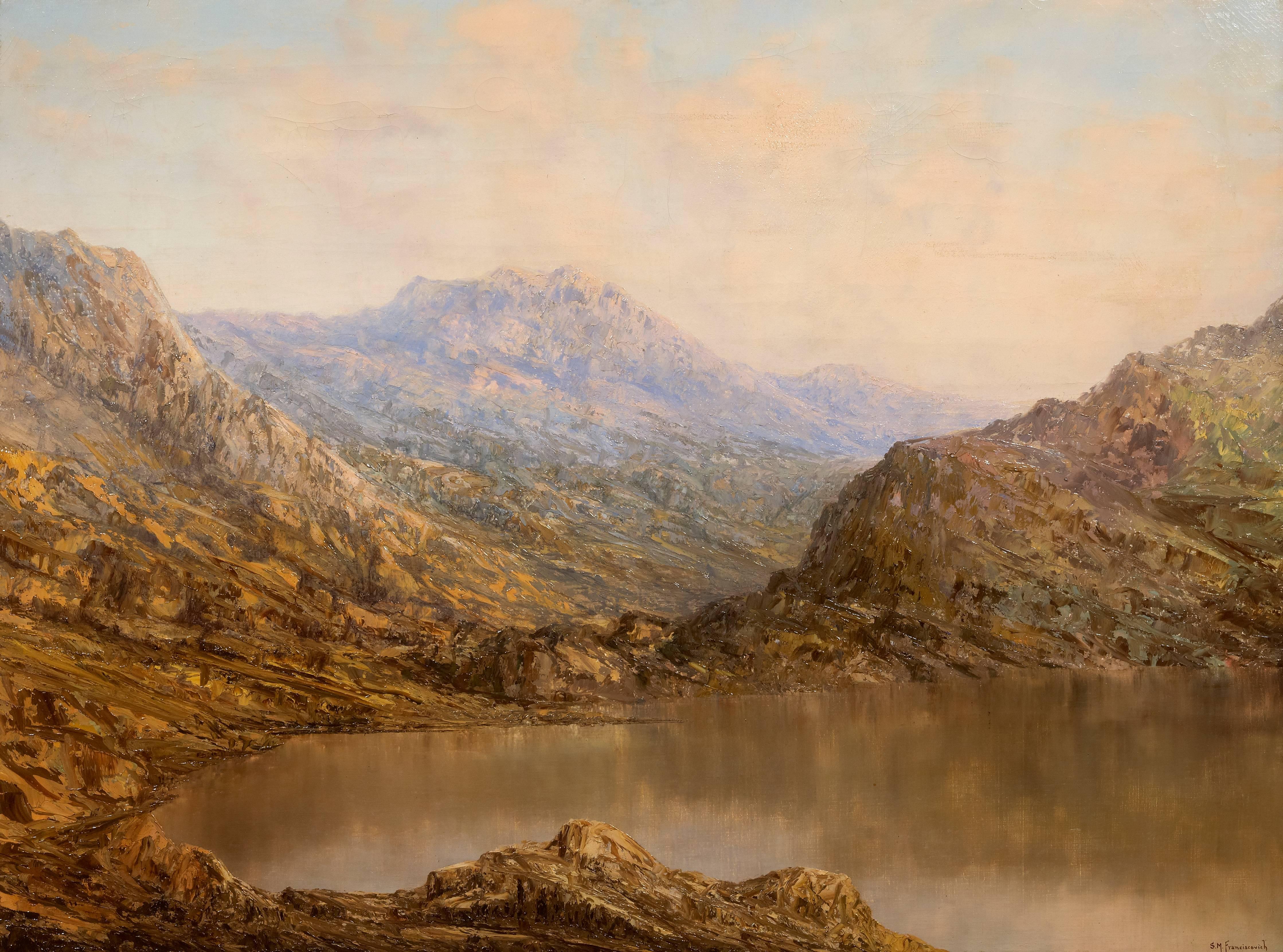 Svetovar M. Franciscovich Landscape Painting - Lac de Montagne en Bolivie 