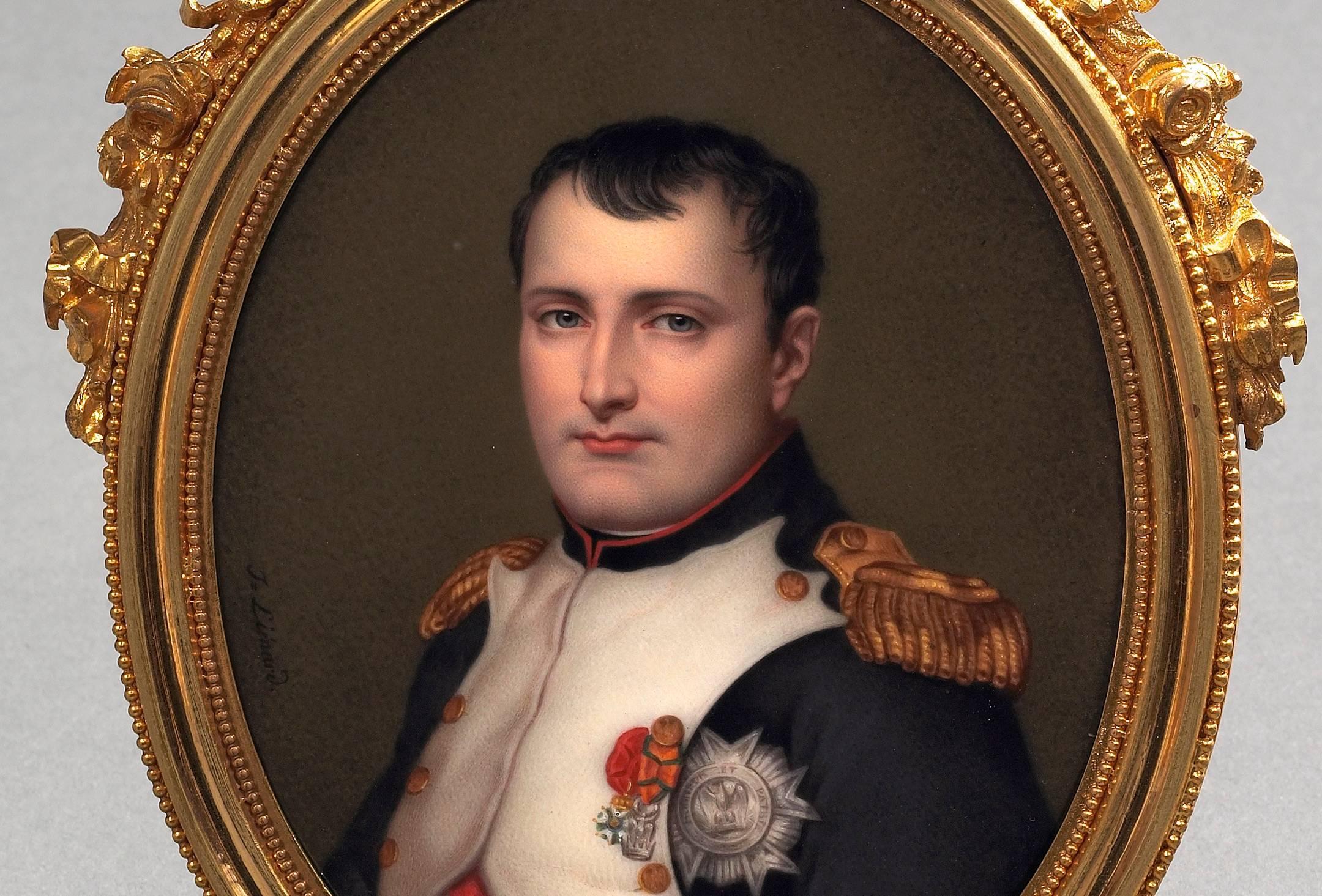 MINIATURE - L'Empereur Napoleon Ier  - Painting by Jacques Lienard 