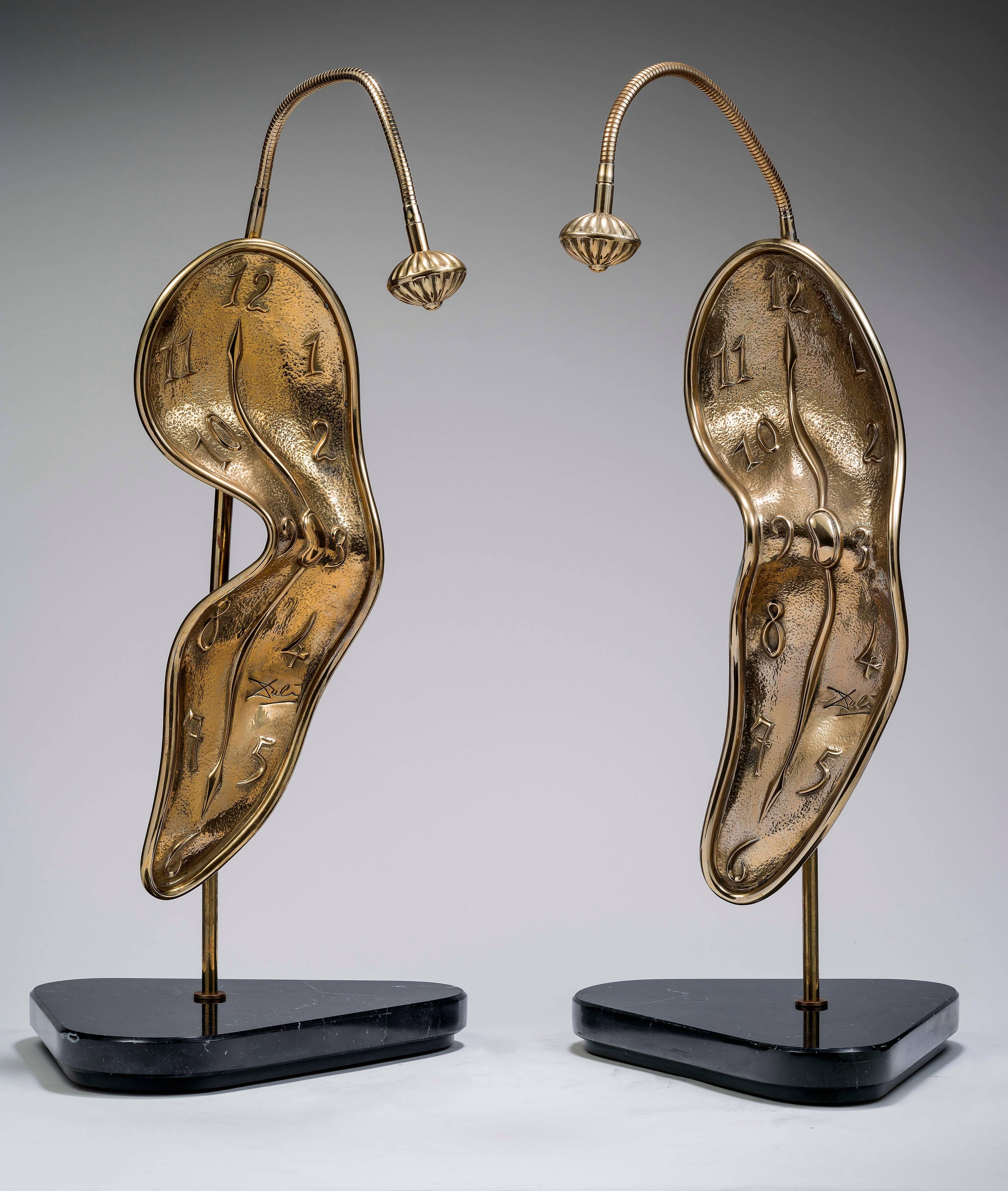 Salvador Dalí Figurative Sculpture - 2 Montres Molles (Two The Soft Watches)