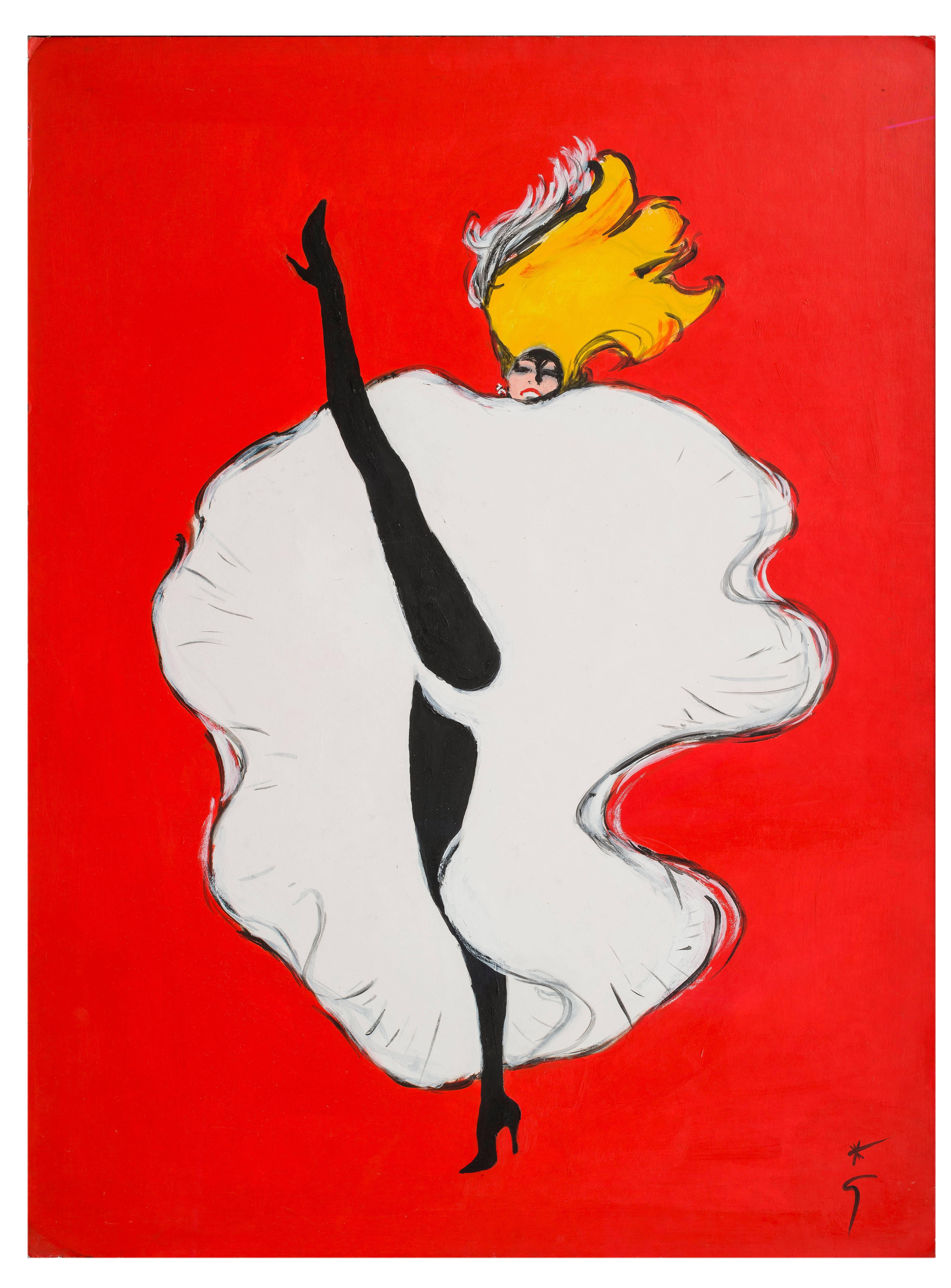 Le Moulin Rouge - Painting by René Gruau