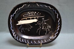 Pablo Picasso Ceramic "Corrida sur fond noir"